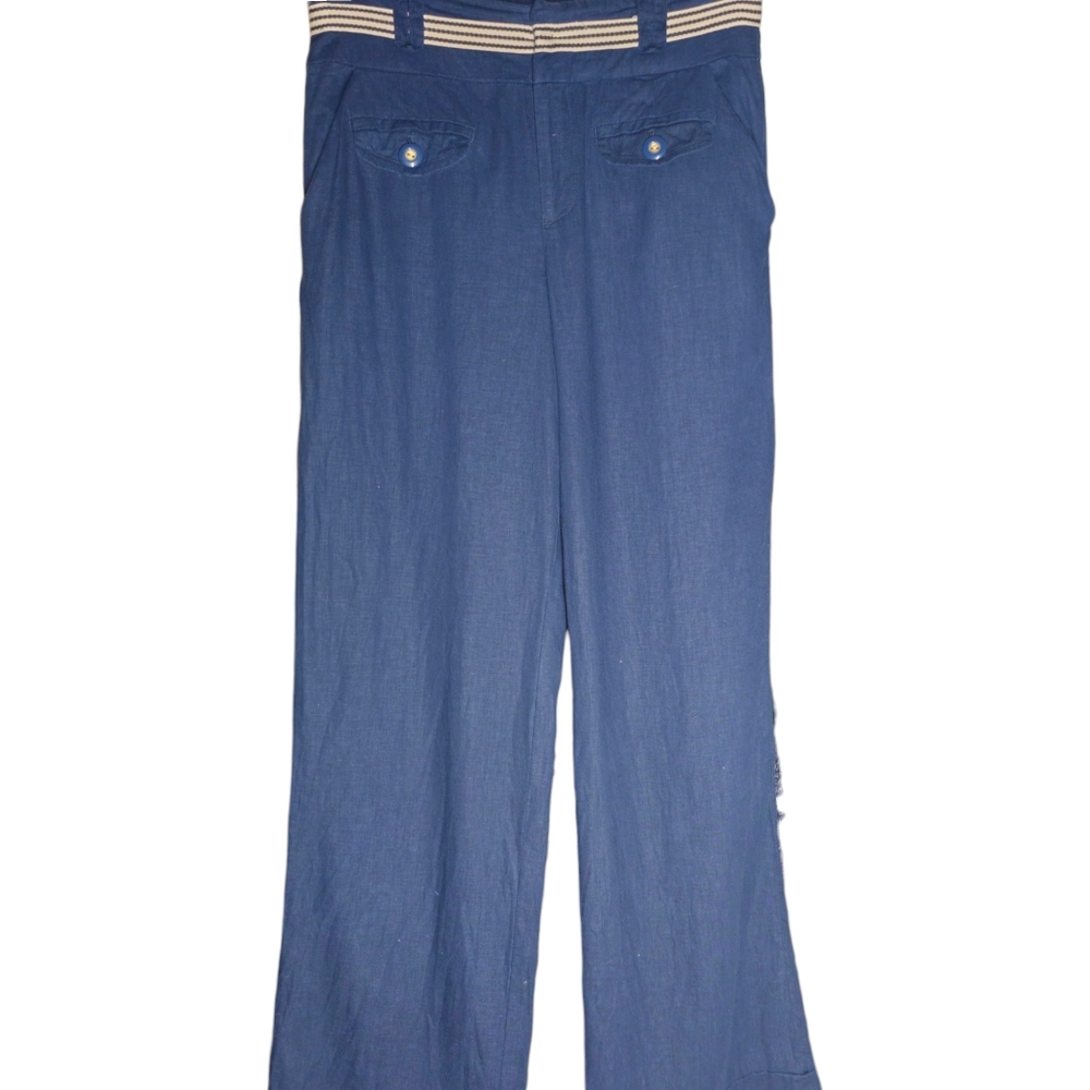 Anthropologie Blue Wide-Leg Trousers